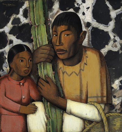 Indiaan met cactus door Alfredo Ramos Martinez