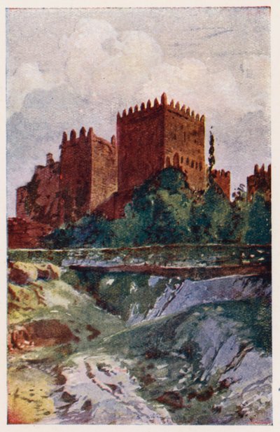 Kasteel van Guimaraes, Portugal door Alfredo Roque Gameiro