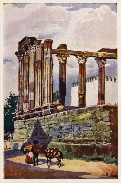 Tempel van Diana, Evora, Portugal door Alfredo Roque Gameiro