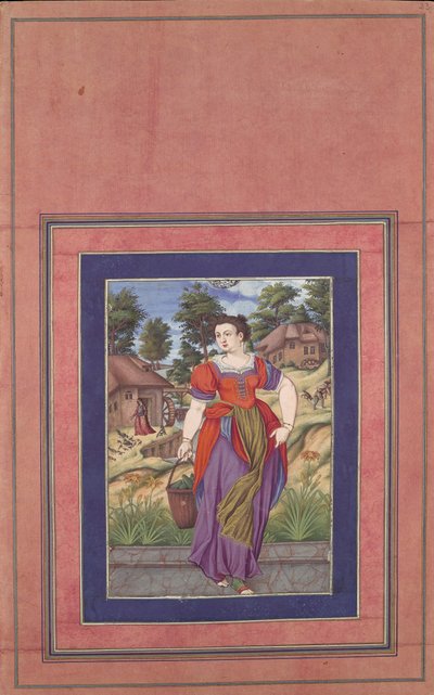 Zomer, uit een Serie van de Vier Seizoenen, Folio uit het Davis Album, ca. 1660-70. door Ali Quli Jabbadar