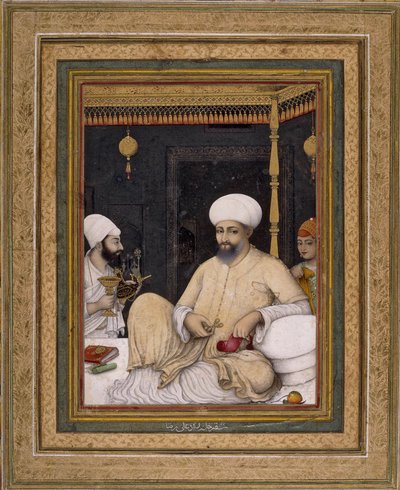 Ali Riza (schilder). Sultan Ibrahim Adil Shah II vereert een soefi-heilige, Bijapur, ca 1620-30, British Museum, Londen door Ali Riza