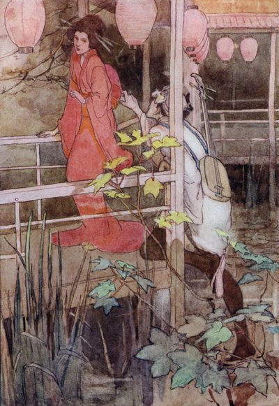 Illustratie voor Het Verhaal van De Mikado (kleur litho) door Alice Bolingbroke (after) Woodward