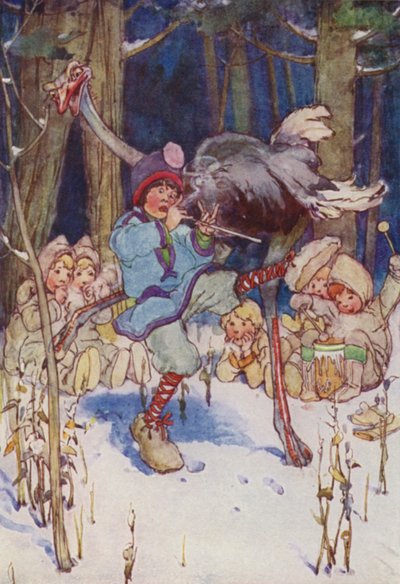 Slightly danste vrolijk met een struisvogel door Alice Bolingbroke (after) Woodward