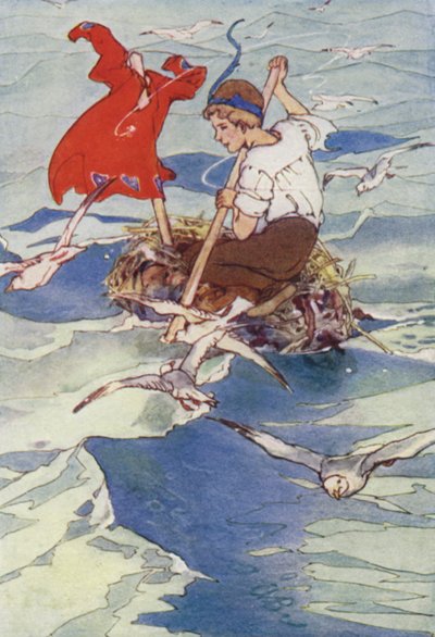 Hij zeilde vrolijk door zijn jas aan de wind te geven door Alice Bolingbroke (after) Woodward