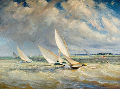 Jachten racen in slecht weer - Burnham-On-Crouch door Alice Maud Fanner