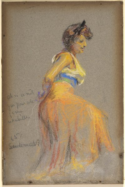 Model in geel door Alice Pike Barney
