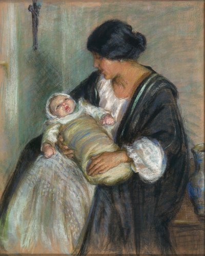 Moeder en huilende baby door Alice Pike Barney