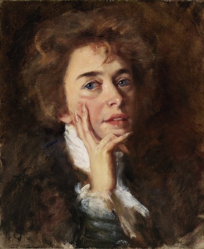 Zelfportret met Jabot, 1896 door Alice Pike Barney
