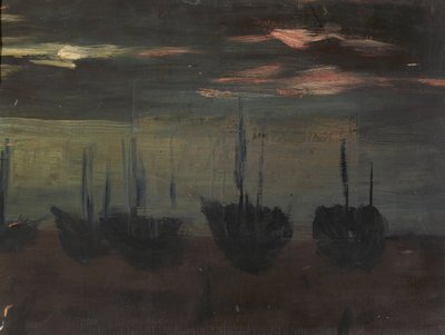 Schepen in Maanlicht door Alice Pike Barney