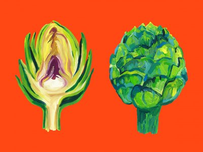Verse groene artisjokken door Alice Straker