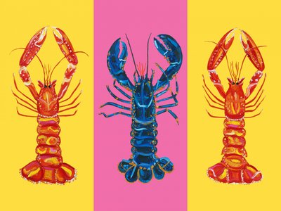 Kreeft en langoustines Pop Art 2 door Alice Straker