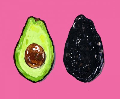 Roze pop-avocado’s door Alice Straker