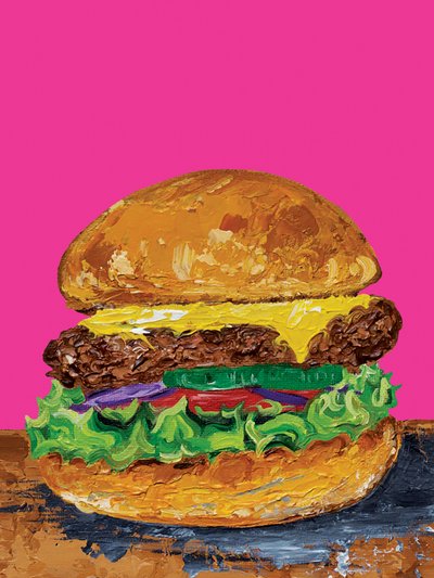 Popart-cheeseburger door Alice Straker