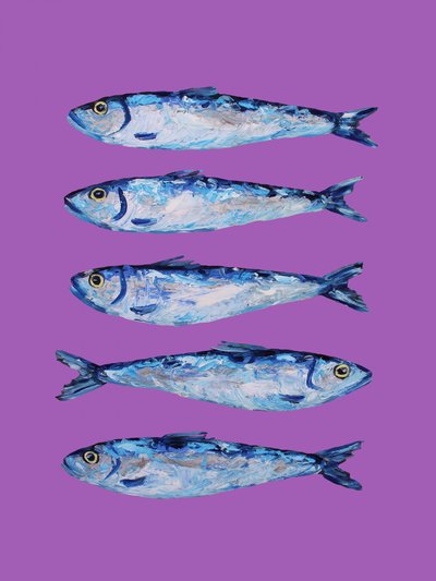 Levendig blauwe sardines door Alice Straker