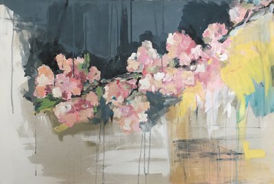 Roze bloemen, abstract door Alice White