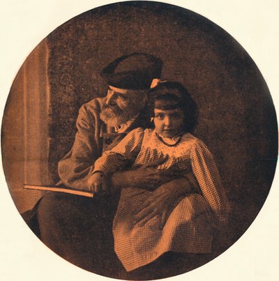 Portret van Domenico Morelli en zijn kleinkind door Alinari