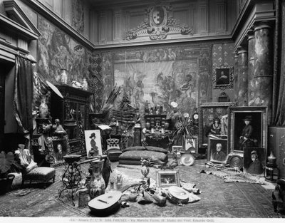 Atelier van de Florentijnse schilder Eduardo Gelli, in Via Marsilio Ficino 10, Florence door Fratelli Alinari