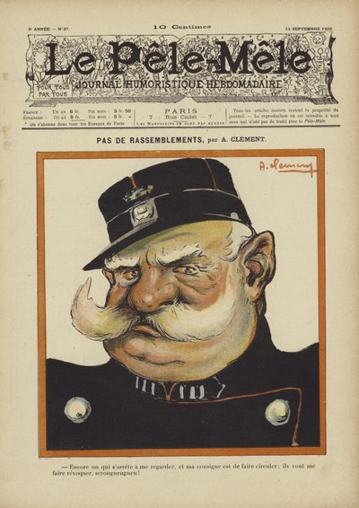 Geen bijeenkomsten. Illustratie voor Le Pele-Mele, 1902 door Aline Clement