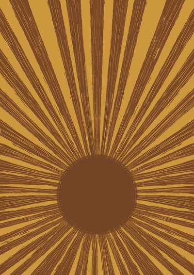 Retro Golden Sunburst door Aliya Putrus