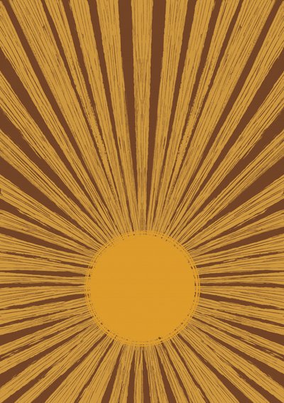 Warme retro-sunburst door Aliya Putrus