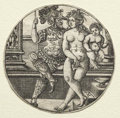 Mars, Venus en Cupido, 1520s door Allaert Claesz
