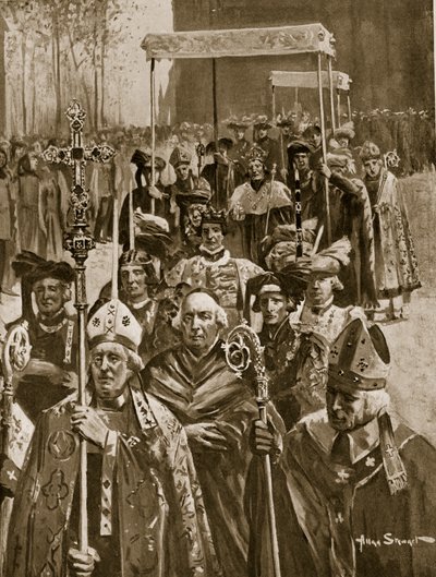 De kroningsprocessie van Richard III door Allan (after) Stewart