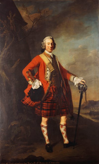 Portret van John Campbell, 4e graaf van Loudon, in het uniform van zijn regiment, bekend als Loudon
