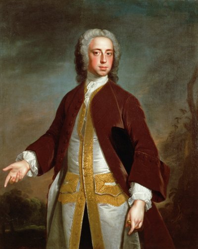 Portret van Lord Sherard Manners, 6e zoon van de hertog van Rutland, voor 1742 door Allan Ramsay