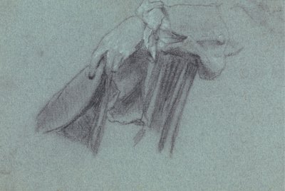Studie van een Hand die een Hoed Vasthoudt door Allan Ramsay
