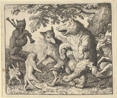 Een Feest ter Ere van de Beer en de Wolf, 1650-75 door Allart van Everdingen