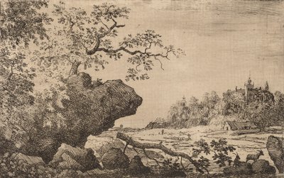 Tak in het water, waarschijnlijk ca. 1645-1656 door Allart van Everdingen