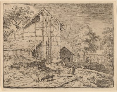 Huisje met Twee Ladders door Allart van Everdingen