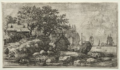 Acht Landschappen (H.57-64): Landschap met Twee Lege Boten door Allart van Everdingen
