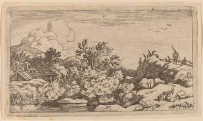 Geitenhoeder op een heuvel, waarschijnlijk ca. 1645-1656 door Allart van Everdingen
