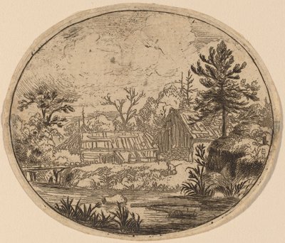 Hamlet aan de Oever van een Rivier door Allart van Everdingen