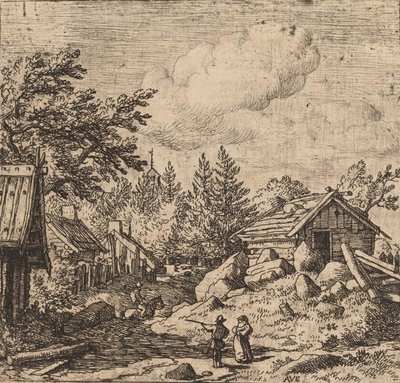 Hamlet op bergachtig terrein, waarschijnlijk ca. 1645-1656 door Allart van Everdingen