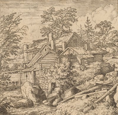 Hamlet op een berghelling door Allart van Everdingen