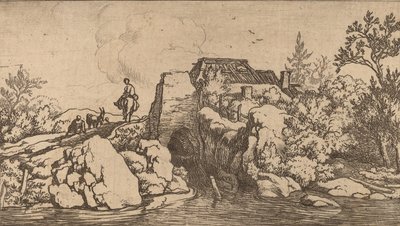 Ruiter op een Stenen Brug, waarschijnlijk ca. 1645-1656 door Allart van Everdingen