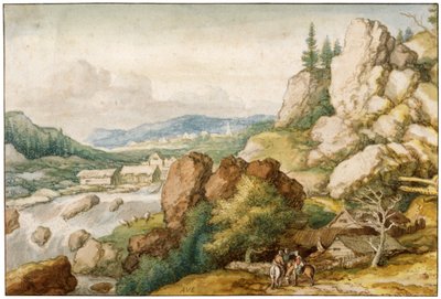 Landschap met Drie Ruiters, 17e eeuw door Allart van Everdingen