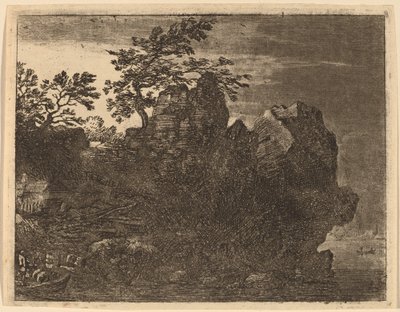 Grote Rots bij de Rivier, waarschijnlijk ca. 1645-1656 door Allart van Everdingen