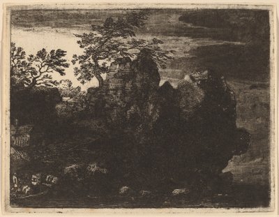 Grote rots aan de rivier door Allart van Everdingen