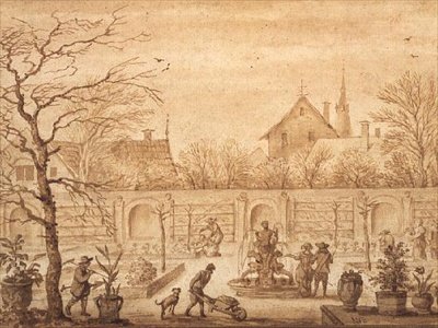 Uitzicht op een Nederlandse tuin, c.1650-60 door Allart van Everdingen