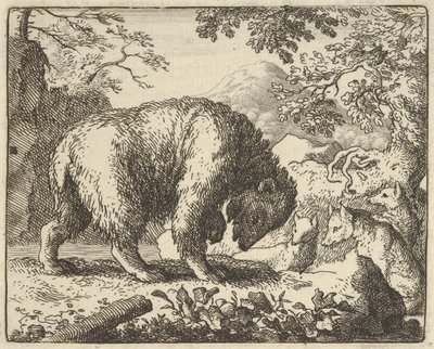 Renard belooft de beer naar een plek te brengen waar hij honing zal vinden, 1650-75 door Allart van Everdingen