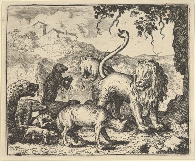 Renard wordt Beschuldigd door de Wolf en Verschillende Dieren, 1650-75 door Allart van Everdingen