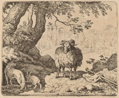 Reinaert keert terug naar huis, vergezeld door de ram en het konijn door Allart van Everdingen