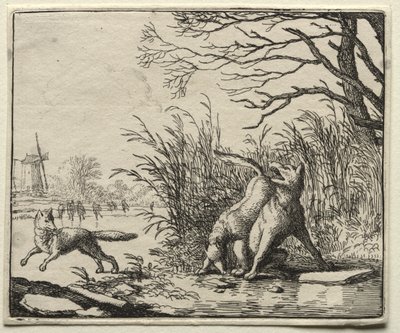 Reinaert de Vos: Een Nieuwe Beschuldiging door de Wolf door Allart van Everdingen