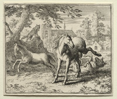 Reinaert de Vos: Reinaert bedriegt de wolf door Allart van Everdingen