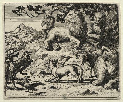 Reinaert de Vos: De Dieren Klagen over de Gratie van Reinaert door Allart van Everdingen