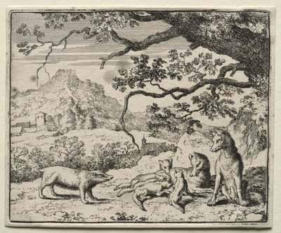 Reinaert de Vos: De Das Roept Reinaert naar het Hof door Allart van Everdingen