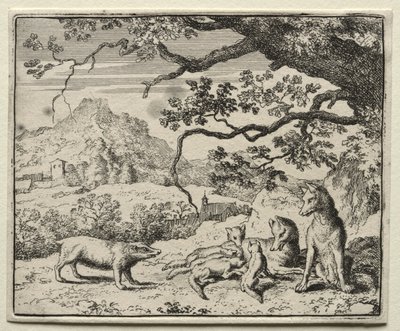 Reinaert de Vos: De Das roept Reinaert naar het hof door Allart van Everdingen